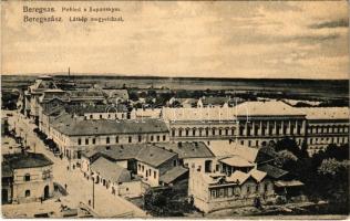 Beregszász, Beregovo, Berehove; látkép a megyeházzal / general view with county house