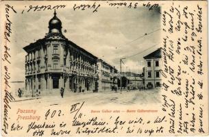 1902 Pozsony, Pressburg, Bratislava; Baross Gábor utca, Haller János üzlete. Ottmar Zieher / street, shop