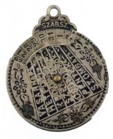 ~1900. "Öröknaptár" forgatható fém naptár medál (26mm) T:2