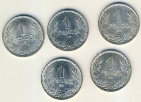 1926-1939. 1P Ag (5x) mind klf évszámmal T:2/3,3