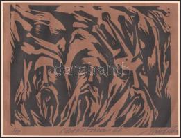 Olvashatatlan jelzéssel: Háromkirályok (Christmas), 1965. Linómetszet, papír, számozott (3/50), 14,5...