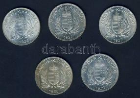 1926-1939. 1P Ag (5x) mind klf évszámmal T:2/3,3