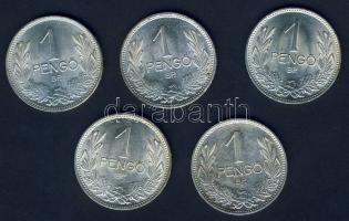 1926-1939. 1P Ag (5x) mind klf évszámmal T:2/3,3