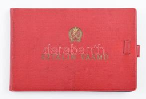 1955 A Sztálin (Dunai) Vasmű, 19 db fotó leporellószerűen kihajtható kartonon, vászon tokban, készít...