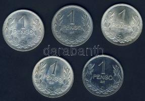 1926-1939. 1P Ag (5x) mind klf évszámmal T:2/3,3