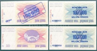 Bosznia-Hercegovina / Muszlim Köztársaság 10 klf modern bankjegy benne "novcsani bon" T:I