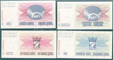 Bosznia-Hercegovina / Muszlim Köztársaság 10 klf modern bankjegy benne "novcsani bon" T:I