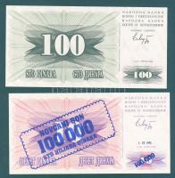 Bosznia-Hercegovina / Muszlim Köztársaság 10 klf modern bankjegy benne "novcsani bon" T:I