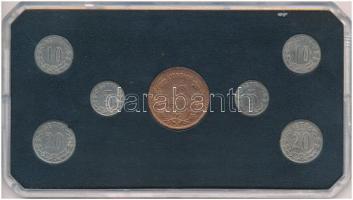 Görögország 1882-1895. 5l-20l (7xklf) forgalmi összeállítás műanyag tokban T:3 Greece 1882-1895. 5 Lepta - 20 Lepta (7xdiff) coin set in plastic case C:F