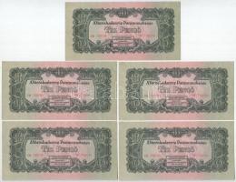 1944. 10P (5x) "A Vöröshadsereg Parancsnoksága", "CM 768580-768584" sorszámkövetők T:I-  Adamo P44