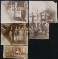 1906 A kolozsvári olajgyár laboratóriuma, 5 db fotó hátoldalon feliratozva, Baintner Géza felvételei