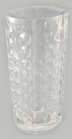 Retró cseh üveg váza, kopásnyomokkal, m: 20 cm