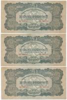 1944. 20P (3x) "A Vöröshadsereg Parancsnoksága", "BX 006428-006430" sorszámkövetők T:II  Adamo P45