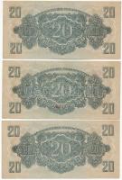 1944. 20P (3x) "A Vöröshadsereg Parancsnoksága", "BX 006428-006430" sorszámkövet...