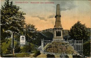 1918 Szepesváralja, Spisské Podhradie; Branyiszkói csata emlékoszlopa, hősök síremléke (1919-ben felrobbantották) / military heroes monument of Pod Braniskom (blown-up in 1919) (EK)