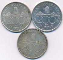 1992-1993. 200Ft Ag "MNB" (2xklf) + 1994. 200Ft Ag "Deák" T:2 patina
Adamo F13,...