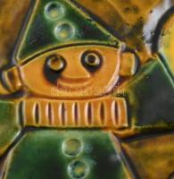 DJ jelzéssel: Bohóc. Pirogránit. Apró lepattanásokkal, 18x14cm