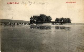 1911 Keszthely, Sziget fürdő. hegyi Dezső vasúti tőzsde kiadása