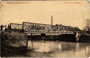 1909 Simontornya, Sió vize és vashíd. Berger Béla kiadása (W.L.?) 318. (EM)