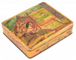 cca 1920-1930 Nestor Gianaclis King egyiptomi cigarettás fém doboz, dekoratív illusztrációval, korának megfelelő, kopottas állapotban, 15x12,5x3,5 cm
