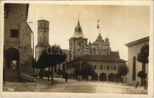 Lőcse, Levoca; Hlavné námestie, Radnice a chrám / Fő tér, városháza és templom, E. Péchy üzlete / main square, town hall, church, shop (EK)