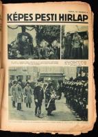 1927-1928 Képes Pesti Hírlap több egybefűzött, kb. 30-40 száma, közte számos szakadozott és sérült i...