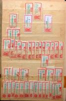 340 db régi magyar ajánlási + kevés külföldi ragjegy berakóban