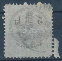 1870 Illetékbélyeg 5kr a fekete szín gépszínátnyomatával és festékhiánnyal