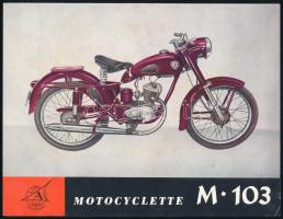 cca 1970-1980 M-103 motorkerékpár, francia nyelvű, képes ismertető prospektus, Avtoexport Moszkva