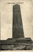 Babia gura, Babia Góra, Babia hora; emlékoszlop. Kisfalusi J. felvétele / monument, obelisk (szakadás / tear)
