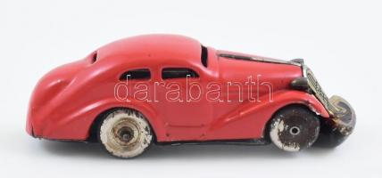 Schuco régi felhúzható lemezjátpék autó, kulcs nélkül. Jelzett, fém, kopott cca 1940. / Vintage Schu...