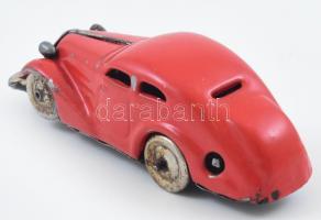 Schuco régi felhúzható lemezjátpék autó, kulcs nélkül. Jelzett, fém, kopott cca 1940. / Vintage Schu...