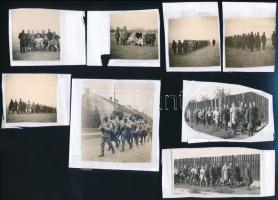 Gellért Andor (1922.1986) munkaszolgálatos fotói, 8 db, feltehetőleg Gunkirchen (Mauthausen) környékén, körbevágottak, papírra ragaszottak, 4,5x5 és 8x8 cm közti méretben