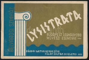 cca 1930 Belvárosi Színház Lysistrata eseményének programfüzete