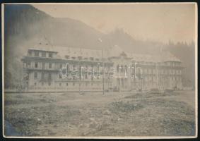 1917 Szlanikfürdő, román front, hadikórház, fotó, 11,5×16,5 cm