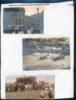 1914 Szombathely, augusztus 20-i ünnepség, 3 db fotó papírra ragasztva, 7x14 és 9x13,5 cm közti méretben