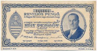 Budapest 1930. Revíziós Pengő arcképes változat, kitöltetlen T:III