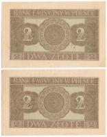 Lengyelország / Német megszállás 1941. 2Zl (2x) "AF 7690669-7690670" sorszámkövetők T:II-I...