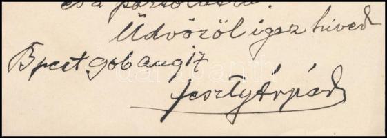 1906 Feszty Árpád (1856-1914) saját kézzel írt levele Kézdi-Kovács László (1864 - 1942) festmőművész...