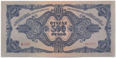 1945. 500P magyar "N" betű orosz "P" helyett "K 028 015317" T:II
Adam...