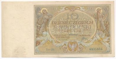Lengyelország 1929. 10Zl "GB 4855856" T:III szakadás
Poland 1929. 10 Zlotych "GB 485...