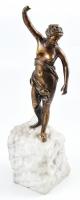 Ismeretlen, feltehetően francia szobrász: Letoile du matin (Hajnali csillag). Öntött, patinázott bronz, márvány talapzaton. Testén erősebb kopásokkal! Jelzés nélkül. m: 50 cm