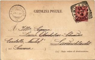 1897 (Vorläufer!) Milano, Milan; cathedral, horse-drawn tram. Art Nouveau, floral, litho (EB)