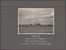 cca 1930 Alföldi táj szélmalommal, kartonra ragasztott fotó, feliratozva, 12,5×17 cm / windmill in Hungary, photo on cardboard
