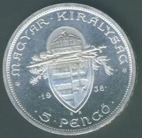 1938. 5P Ag "Szt.István" T:2 apró ph.