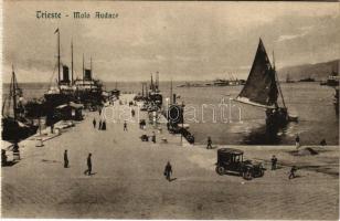 Trieste, Trieszt; Molo Audace / port, steamship, automobile