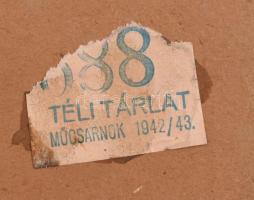 Sárdy Brutus (1892-1970): Napfényes táj, 1942. Olaj, vászon, kartonon. Jelzett. Kiállítva: Téli tárl...