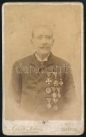cca 1890 Schneider Antal (1817-1897) 48-as honvéd tiszt, katonaorvos portréja Figusch István műterméből, 10x6,5 cm