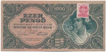 1945. 1000P MNB bélyeggel T:I,I- Adamo P22e