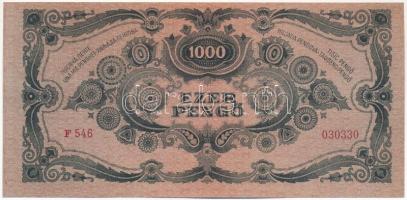 1945. 1000P "MNB" bélyeg nélkül T:I,I-
Adamo P22